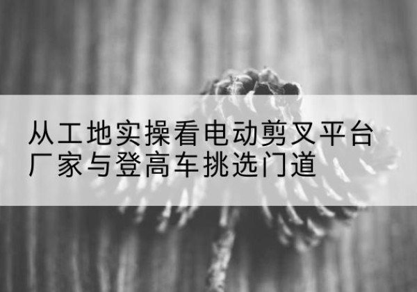 阜阳电动剪叉升降平台厂家-从工地实操看电动剪叉平台厂家与登高车挑选门道